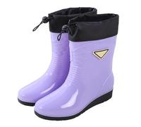 Generisch Zapatos de lluvia de altura media para mujer, cómodos, ligeros, antideslizantes, zapatos descalzos, zapatos de goma transpirables con cordón ajustable, botas deportivas impermeables para