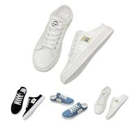 Generisch Zapatos de lona para mujer, cómodos, antideslizantes, zapatos de lona informales, zapatos ligeros clásicos, correas ajustables, zapatillas de deporte, pantuflas, sandalias sabots para el