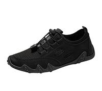 Generisch Zapatos de moda transpirables casuales deportivos con cordones de malla para hombre suave para hombre zapatos de hombre rojo, Negro , 40 EU