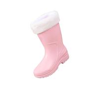 Generisch Zapatos de mujer B Ware Short Rain for Womens Ankle Rainboot Garden Boot Ladies Rubber Outside Work with Comfort Solid Shoes Damen, Rosa., 36 EU