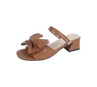 Generisch Zapatos de mujer Botines 35 Mujer Lazo Con Boca De Pescado Zapatillas Lentejuelas Dedos Abiertos Zapatillas Bailarina Zapatos de Mujer, marrón, 38 EU