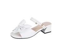 Generisch Zapatos de mujer Botines 35 Mujer Lazo Con Boca De Pescado Zapatillas Lentejuelas Dedos Abiertos Zapatillas Bailarina Zapatos de Mujer, Blanco, 40 EU