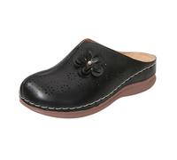 Generisch Zapatos de mujer con fondo suave ahuecado, pies anchos, sandalias Baotou, fondo grueso, zapatos de enfermería para mujer, Negro , 41 EU