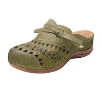 Generisch Zapatos de mujer con lazo, hueco, Baotou, sandalias planas, zapatillas de mujer con flores Zapatos cómodos para mujer 41, Jn, 42 EU