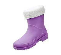 Generisch Zapatos de mujer de boda cortos para mujer, para el tobillo del arco iris, para jardín, botas de goma para el exterior, con comodidad, morado, 38 EU