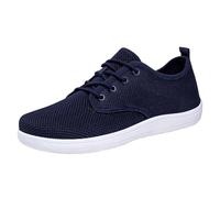 Generisch Zapatos de mujer de verano cómodos para el extranjero, talla grande, zapatos casuales, color sólido, sin cordones, transpirables, puntera ancha, azul oscuro, 38 EU