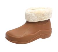 Generisch Zapatos de mujer mocasín otoño e invierno medio tubo más terciopelo algodón extraíble y lavable al aire libre moda trabajo pesca coche lavado cocina no resbalón caliente lluvia botas de