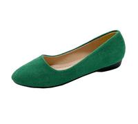 Generisch Zapatos de mujer Moda para mujer Color sólido Suede Zapatos casuales UN pie estribo Zapatos cómodos, verde, 38 EU