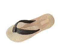 generisch Zapatos de mujer Negro Elegante Tacón Mujeres Flip Flop Patrón Flip Flop Zapatillas de Playa Cómodas Planas Antideslizantes Zapatos Mujer Elegante Tacón Negro, Negro , 37 EU