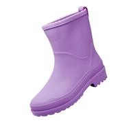 Generisch Zapatos de mujer negros Botines cortos Rain for Womens Ankle Rainboot Garden Boot Ladies Rubber Outside Work with Comfort Light Shoes Damen Sneaker, morado, 36 EU