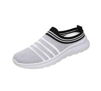 Generisch Zapatos de mujer transpirables y cómodos zapatos de verano con suela suave inserciones de malla en ajuste de gran tamaño, gris, 41 EU