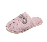 generisch Zapatos de mujer Zapatos de tacón Amarillo Punta cerrada Mujer Casual Bowknot Moda Rhinestone Zapatillas cálidas Mujer Zapatilla Mujer Zapatos de noche, Rosa., 38 EU