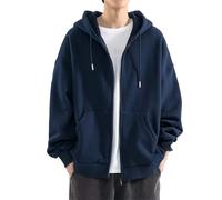 Generisch Zapatos de otoño Cárdigan para hombre Suéter para hombre Primavera y modelos Chaqueta Ropa Pareja Tops Chaqueta con capucha Abrigo ligero para hombre, azul, 5XL