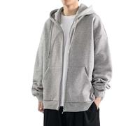 Generisch Zapatos de otoño Cárdigan para hombre Suéter para hombre Primavera y modelos Chaqueta Ropa Pareja Tops Chaqueta con capucha Abrigo ligero para hombre, gris, L