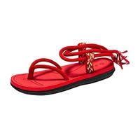 Generisch Zapatos de playa para hombre, sandalias de verano con slingback, sandalias de verano, sandalias para exteriores, ligeras, transpirables, clásicas, antideslizantes, chanclas de baño, rojo, 44
