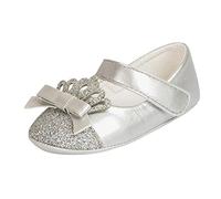 Generisch Zapatos de princesa heredera de moda para niños pequeños con suela suave antideslizante como cómodos zapatos de bebé modelos de senderismo, plata, 19 EU