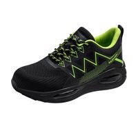 Generisch Zapatos de seguridad de alta calidad para hombre, zapatillas deportivas, ligeras, antideslizantes, transpirables, para el día a día, el trabajo, verde, 39 EU Ancho