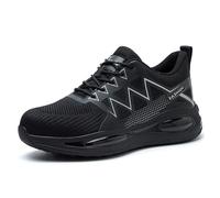 Generisch Zapatos de seguridad de alta calidad para hombre, zapatillas deportivas, ligeras, antideslizantes, transpirables, para el día a día, el trabajo, Negro , 47 EU Ancho