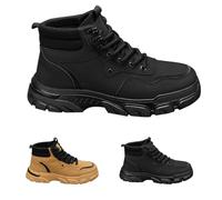 Generisch Zapatos de seguridad para hombre, ligeros, modernos, con botón giratorio, cojín de aire, botines transpirables, con puntera de acero, zapatos de trabajo, botas de invierno, ligeras, con