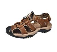 Generisch Zapatos de senderismo para hombre, sandalias abiertas de trekking, extraanchas, ligeras, transpirables, clásicas, cómodas, informales, marrón, 44 EU