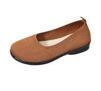 Generisch Zapatos de tela para mujer, mocasines informales para mujer, tacón bajo, punta redonda, zapatos cómodos para el día a día, citas, vacaciones, trajes con jeans, vestidos cortos, café, 39 EU