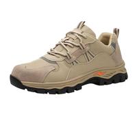 Generisch Zapatos de trabajo para hombre, zapatos de seguridad, antideslizantes, con puntera de acero, cómodos, para exteriores, unisex, cálidos, suaves, ligeros, para actividades al aire libre, beige