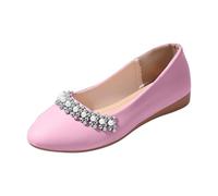 Generisch Zapatos de verano Mary Janes Zapatos-Orthopédicos Bailarinas Mujer Planos de Encaje Legante Flats con perlas, Sandalias sin cordones, cómodas, sin cordones, ancho h para el día a día, fiesta