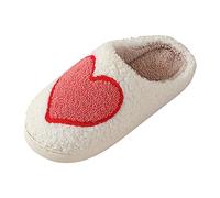 Generisch Zapatos de verano para mujer Tacón de cuña Forma Amor Forma Invierno Algodón Zapatillas Hombres Mujeres Pareja Modelos Grueso Fondo Caliente Algodón Zapatillas Mujer Rojo Terciopelo, RD2