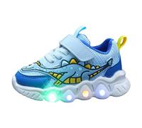 Generisch Zapatos deportivos de dinosaurios de dibujos animados para niñas, zapatos transpirables de malla, zapatos pequeños y medianos para niños, azul, 28.5 EU