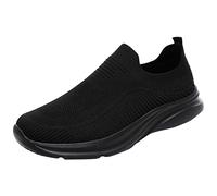 Generisch Zapatos deportivos de hombre Moda y simple patrón de color sólido malla transpirable Slip-on zapatos zapatos traseros abiertos para hombre, Negro , 41 EU