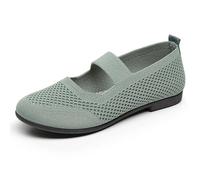 Generisch Zapatos deportivos mujer primavera y verano nuevos zapatos de tela zapatos de mujer moda casual Fly tejido zapatos de mujer una pasada, verde, 36 EU