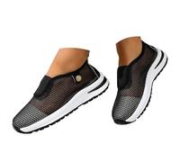 Generisch Zapatos descalzos anchos unisex para mujer y hombre, zapatos de malla transpirables, suela de goma, antideslizantes, zapatos de fitness, secado rápido, zapatos informales, tela suave, Negro