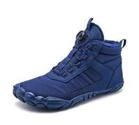 Generisch Zapatos descalzos de invierno para hombre y mujer, forrados cálidos, zapatos de invierno anchos, zapatos descalzos, ligeros, impermeables, antideslizantes, para trail running, Azul oscuro