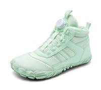 Generisch Zapatos descalzos de invierno para hombre y mujer, forrados cálidos, zapatos de invierno anchos, zapatos descalzos, ligeros, impermeables, antideslizantes, para trail running, Verde claro