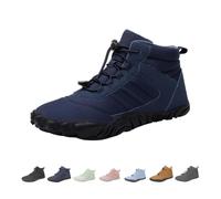 Generisch Zapatos descalzos de invierno para hombre y mujer, impermeables, antideslizantes, con caja ancha para caminar, botas de nieve, azul oscuro, 37 EU