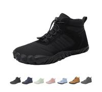 Generisch Zapatos descalzos de invierno para hombre y mujer, impermeables, antideslizantes, con caja ancha para caminar, botas de nieve, Negro , 36 EU