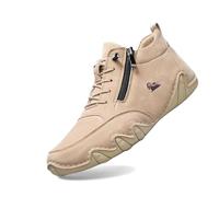 Generisch Zapatos descalzos para hombre, antideslizantes, para expertos en montaña, botas de ante para senderismo, impermeables, ergonómicas, ligeras, para aliviar el dolor, botines con cordones