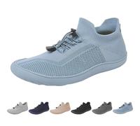 Generisch Zapatos descalzos para mujer y hombre, de punto, minimalistas, antideslizantes, para exteriores, para correr, caminar, cómodas, para mujer, transpirables, para entrenamiento, azul claro, 46