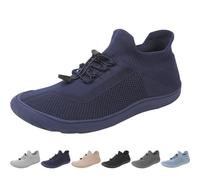 Generisch Zapatos descalzos para mujer y hombre, de punto, minimalistas, antideslizantes, para exteriores, para correr, caminar, cómodas, para mujer, transpirables, para entrenamiento, azul oscuro, 45