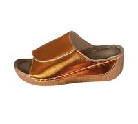 Generisch Zapatos Leopardo Mujeres Color Sólido Cuero Puntera Expuesta Suela Gruesa Sandalias Casuales Y Zapatillas Zapatos Negro Mujer Botas, amarillo, 37 EU