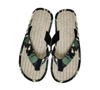 Generisch Zapatos ligeros para hombre, zapatos de verano, con suela de paja, zapatos de ducha, al aire libre, interiores, pantuflas de camuflaje, pantuflas silenciosas, pantuflas de verano, zapatillas