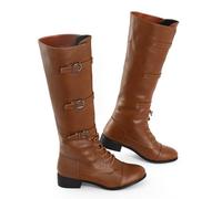 Generisch Zapatos medievales para hombre, estilo vintage, cosplay, botines de combate, renacimiento, botas de vaquero góticas, botas de moto desgastadas, medievales, botas de motorista, con cordones