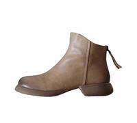 Generisch Zapatos mujer botas cortas botines con tacón de bloque vaquero ante botas de vaquero botas de equitación botines modernos botines cortos retro corto otoño invierno invierno botas de invierno