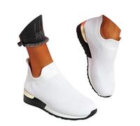 Generisch Zapatos Mujer Sneaker, Sneaker White Damen White, Shoes, Laufschuhe Damen Hands Free Knit Sneaker Memory Foam Turnschuhe Sportschuhe bequeme Walkingschuhe Slip On Fintness Freizeitschuhe