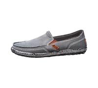 Generisch Zapatos náuticos para hombre, mocasines de un solo color con tacón de cuña, zapatos casuales, zapatos de ballet, zapatos informales, cómodos, zapatos de noche, gris, 40.5 EU