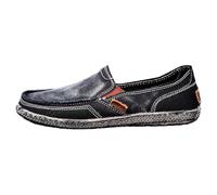 Generisch Zapatos náuticos para hombre, mocasines de un solo color con tacón de cuña, zapatos casuales, zapatos de ballet, zapatos informales, cómodos, zapatos de noche, Negro , 40.5 EU