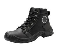 Generisch Zapatos Negro Botas de Hombre,Hombres Primavera Invierno Soldadura Zapatos de Trabajo,Plataforma Antideslizante de Color Sólido,Zapatos Casuales Altos Ancho Ancho,Zapatos anticonstrucción