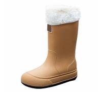 Generisch Zapatos negros de mujer Tacón Corto Rain para mujer, tobillo Rainboot Garden Boot Ladies Rubber Outside Work with Comfort Resorte Zapatos Mujer, caqui, 40 EU