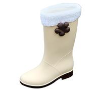 Generisch Zapatos negros para mujer, color rojo, para mujer, para el tobillo y el jardín, bota para mujer, de goma, con comodidad, con plataforma, Blanco, 40 EU