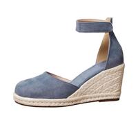 Generisch Zapatos ortopédicos para mujer, cuña, playa, verano, senderismo, plataforma antideslizante, sandalias de cuña, zapatos cómodos, para paseos por la ciudad de verano, azul celeste, 41 EU
